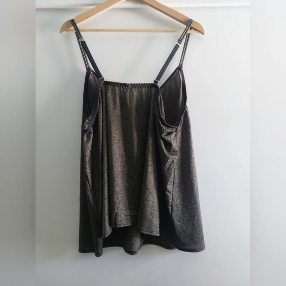 (2) Cacique 22-24 shimmer Camisole tanks Rust Orange & Black New - Picture 6 of 9